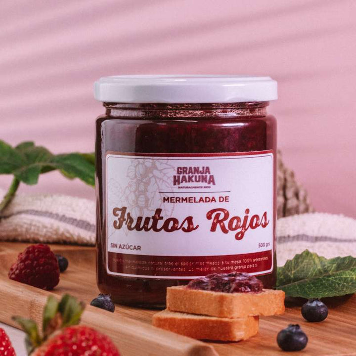 Mermelada sin azúcar de frutos rojos